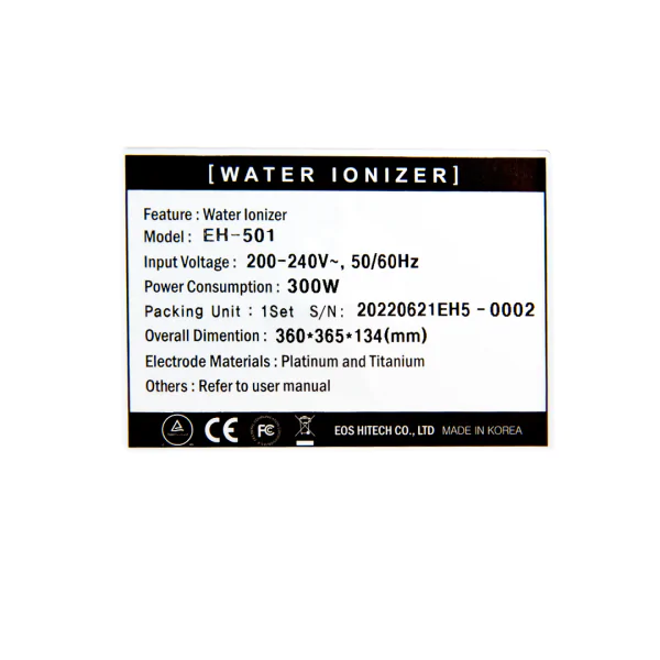 Jonizator wody przepływowy EOS EH-501