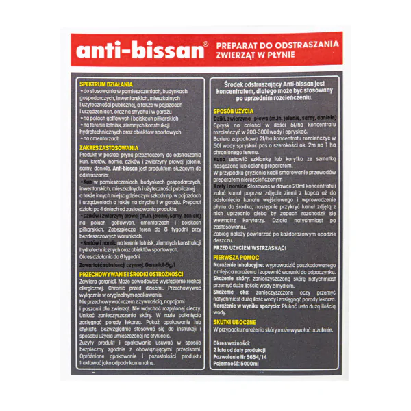Anti-Bissan 5L płyn odstraszający dziką zwierzynę